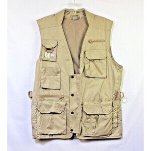 Kodak Utility Vest Men’s L Khaki Multi Pocket Mesh Lined Photographer Outdoor